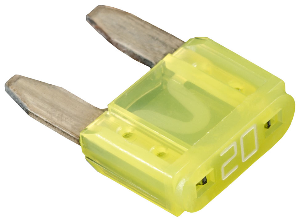 5 Mini Fuses 20 Amps Yellow