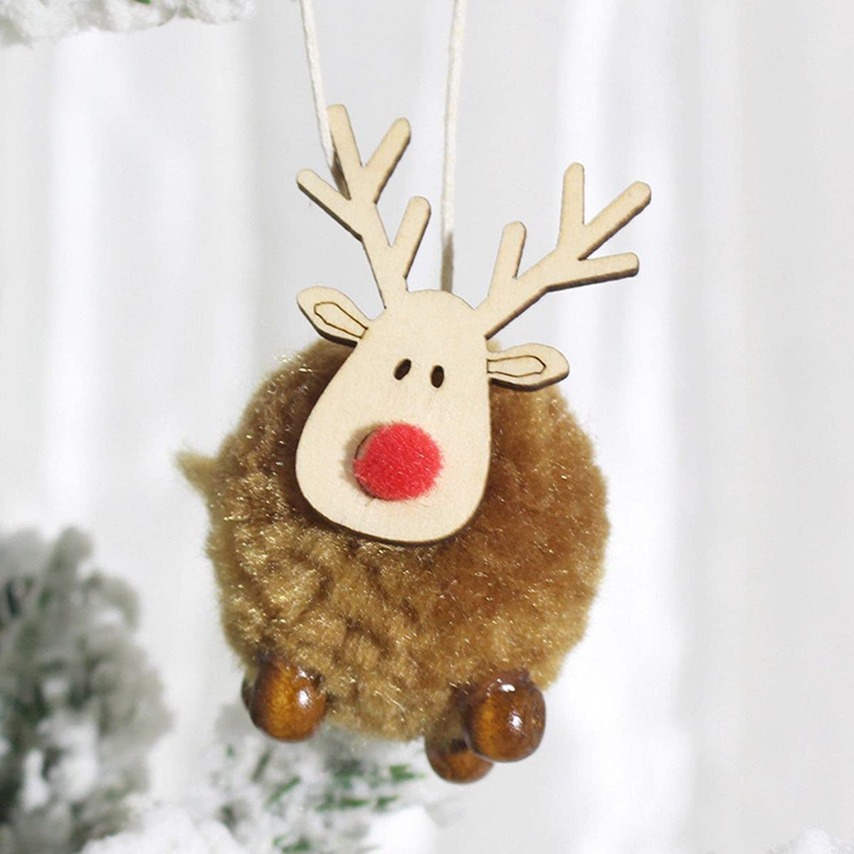 Antler Felt Antler Xmas Ornaments Christmas Tree Decoration Hanging Pendant Wooden Elk 
