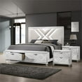 thumbnail image 2 of Pemberly Row 3-Piece White Solid Wood Bedroom Set - Queen + 2 Nightstands, 2 of 15