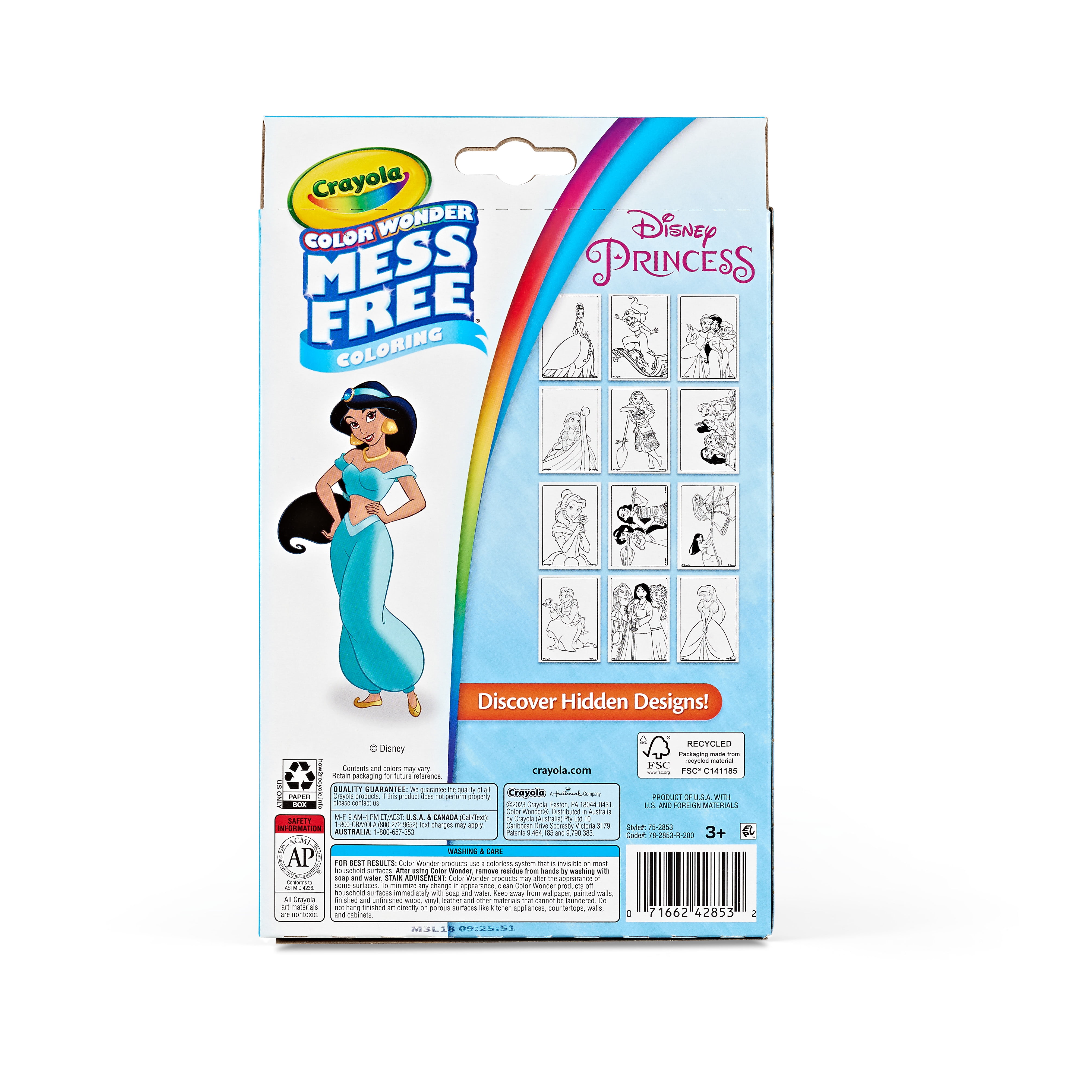(2 pack) Crayola Color Wonder Disney Princess Mini Box Set, 12 Pgs & 4 Markers, Coloring Set for Toddlers, Arts and Crafts, Creative Gift for Kids, Ages 3, 4, 5, 6