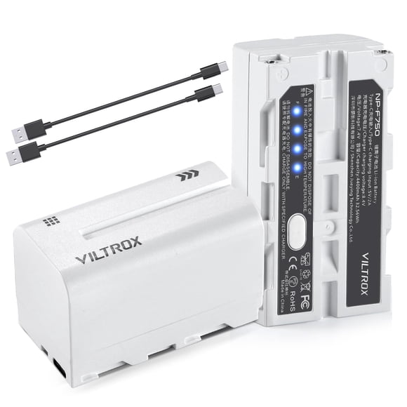 Batería VILTROX NP-F750 4400 mAh (2 paquetes) para luz LED Sony