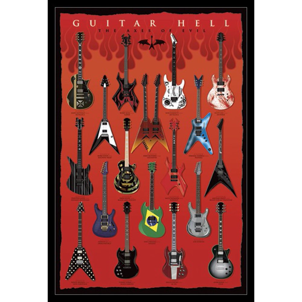 Guitar Hell The Axes of Evil Laminated & Framed Poster (24 x 36