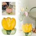 thumbnail image 3 of Porta Brochas de Maquillaje Flor de Cerámica - Diseño Elegante, Almacenaje Multifuncional y Tamaño Compacto - Organizador de Escritorio para Brochas/Plumas/ Dormitorio de Niñas, 3 of 3