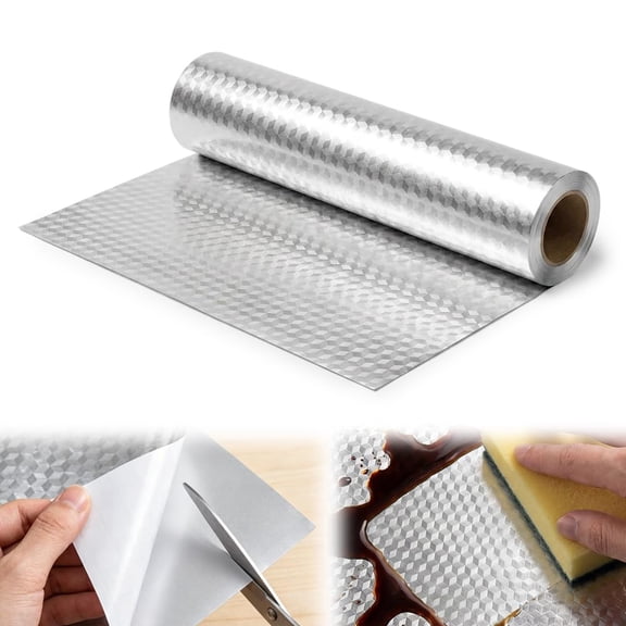 Kitchen Wallpaper Oil Proof Sticker ,Aluminum Foil Backing, Peel and Stick, Waterproof and Heat Resistant, Suitable for Backsplashes, Countertops, and Cabinets.