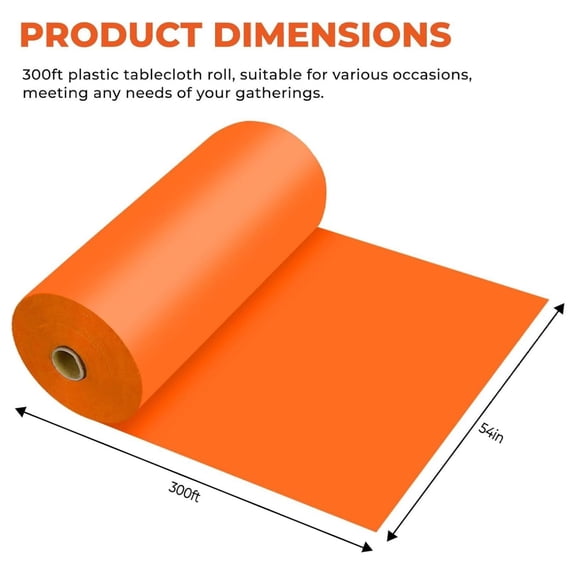 Plastic Table Cover Roll Premium Disposable Plastic Tablecloth for All Type/Shape Tables