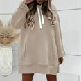 thumbnail image 3 of Womens Oversized Hoodies, Long Sleeve Pullover for Women Fall Fashion Loose Fit Solid Color Side Slit Hooded Sweatshirts with Pockets, 3 of 3