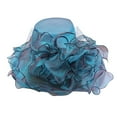 thumbnail image 2 of Lolmot Women's Organza Church Kentucky Derby British Fascinator Bridal Tea Party Wedding Hat Summer Wide Brim Ruffles Cap Dress Hat, 2 of 4