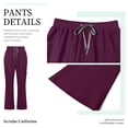 thumbnail image 4 of VIAOLI Women's Medical Scrubs Set - Quick Dry V-Neck Top with Pants, Multiple Pockets, Adjustable Drawstring, 10 colors, 4 of 5