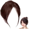 thumbnail image 3 of Yanonmyfd Natural Clip Bangs Hair Piece, 9.8 Inch Breathable Human Hair Topper, Realistic Bangs for Women, Dark Brown, 3 of 6
