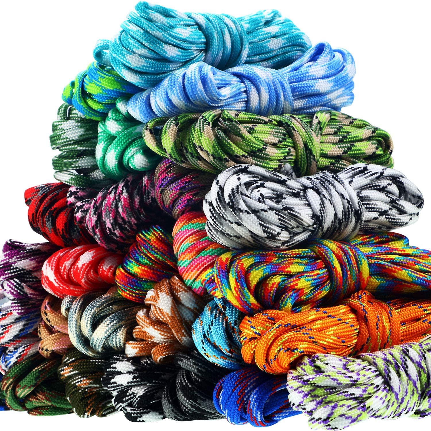 WILLBOND 28 Colors 10 Feet Paracord Cord 550 Multifunction Paracord Ropes Paracord Bracelet Rope Crafting Making Rope Kit for Lanyards Keychain Dog Collar DIY Manual Braiding Supplies Solid Color 