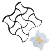 Walbest Walk Path Maker Plastic Mold, Reusable DIY Stone Road Mold Paving Pavement Concrete Mold Stepping Stone Paver Walk Way Cement Mold for Patio, Lawn & Garden