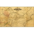 thumbnail image 2 of Vintage Maps 32x21 White Modern Wood Framed Museum Art Print Titled - La Crosse and Milwaukee Rail Road 1855, 2 of 4