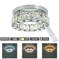 thumbnail image 3 of 9.8" Modern Crystal Chandelier Ceiling Light Flush Mount with Remote Control, 3 of 24