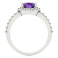 thumbnail image 4 of 2.78ct Oval Cut Purple Natural Amethyst 14k White Gold Engraving Statement Bridal Wedding Halo Designer Ring Size 8.5, 4 of 5