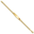 thumbnail image 2 of Real 14kt Yellow Gold Medical Soft Diamond Shape Red Enamel Curb Link ID Bracecet; for Adults and Teens; for Women and Men, 2 of 3