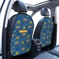 thumbnail image 3 of Fuzoiu Animals1 Print 2 Pack Kick Mat Back Seat Protector With 3 Storage Pockets, Universal Car Seat Back Organizer For Kids Pets, Waterproof Backseat Protector For Most Car, 3 of 8