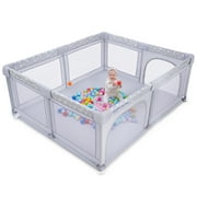ANGELBLISS Baby playpen, Playpens for Babies and Toddlers(Gray)