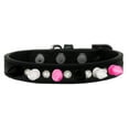 thumbnail image 4 of Pet and Dog Spike Collar, "Clear Crystals  Black, White and Bright Pink Spikes”, 4 of 5
