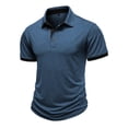 thumbnail image 2 of Gytharion Men's Short Sleeve Shirts Casual Turndown Collar Pullover Shirts Solid Color Classic T Shirt with Pocket, 2 of 4