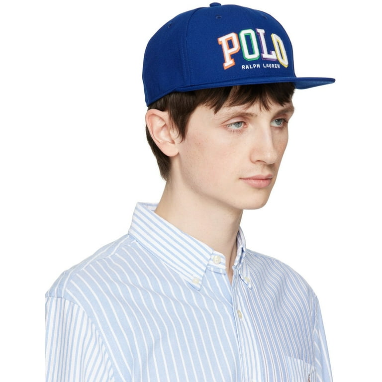 Polo Ralph Lauren Navy Embroidered Flat Cap Snap Back