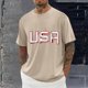 thumbnail image 1 of Tops para hombre, blusas y camisas de cuello redondo y manga corta para hombre, blusas casuales de moda con cuello redondo y estampado para hombre, blusas de poliéster para hombre., 1 of 5