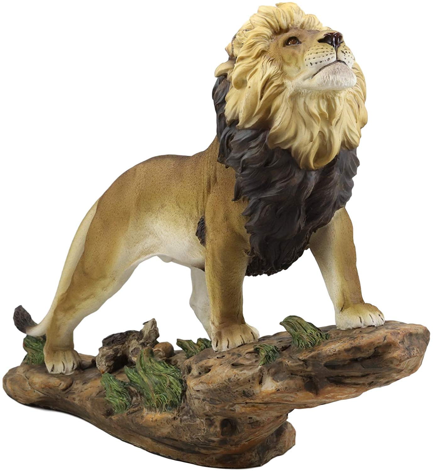 Large African Wildlife Lion Ascending On Pride Rock Statue 16.25"L