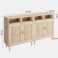 thumbnail image 2 of FOLDLIFE 2Pcs Rattan Buffet Cabinet with Storage,Multifunctional Storage Sideboard with 2 Doors and Shelf,Accent Cabinet Console for Dining Room, Living Room, Hallway,Natural Oak, 2 of 9