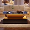 thumbnail image 2 of Noble House Lift Up Coffee Table,High-Gloss LED Lit Lifting Centre Table,Black, 2 of 10