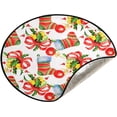 thumbnail image 5 of Watercolor Xmas Socks Christmas Tree Mats Waterproof Tree Skirt, Christmas Winter Holiday Xmas Tree Stand Tray Mat Floor Protector Pad for Holiday Party Decoration, 28.3", 5 of 6