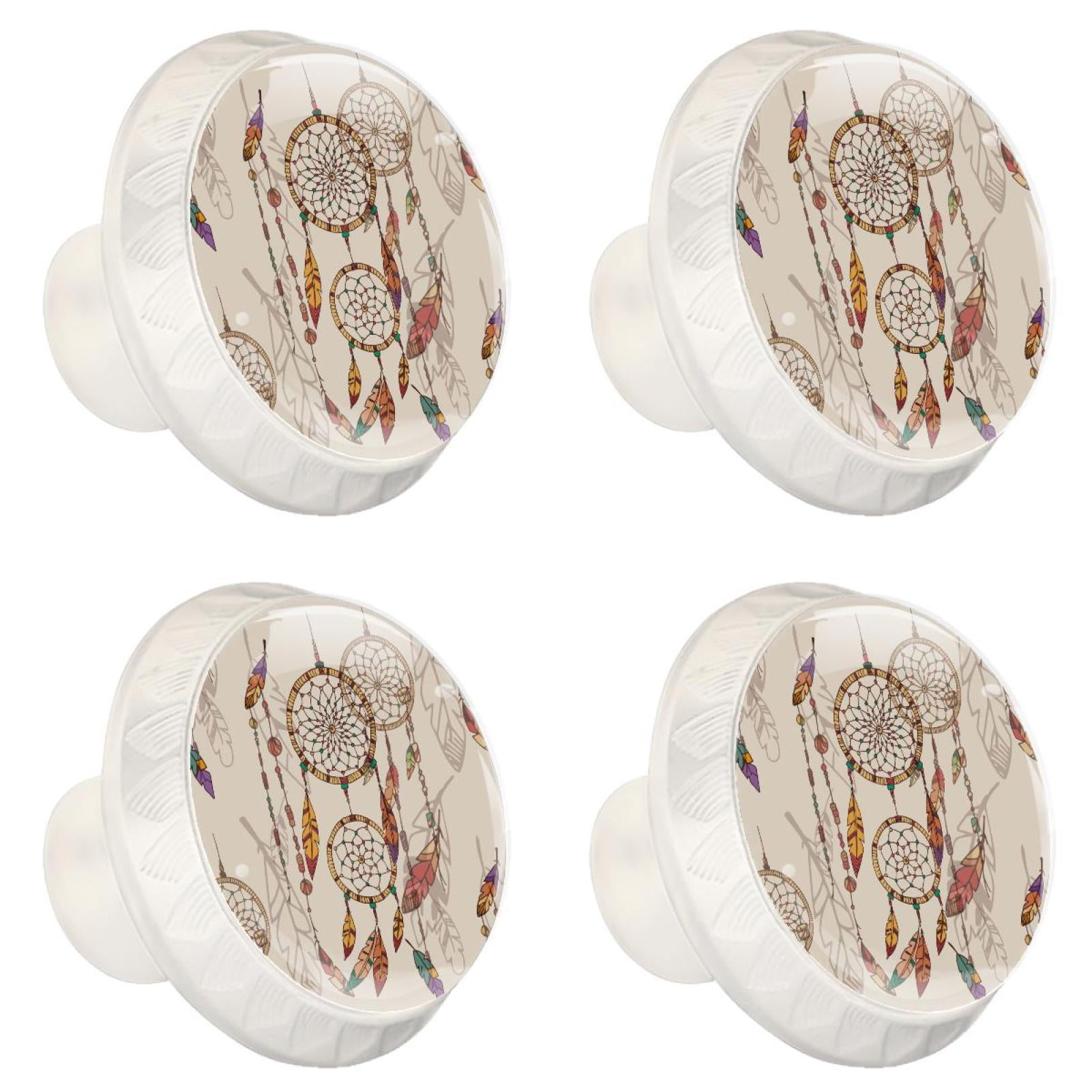 4 Pcs Bohemian Dream Catcher Knobs for Kitchen Cabinet Cupboard Dresser ...