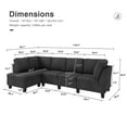 HONBAY Convertible Sectional Sofa Modern L Shape Couch for Living Room, Dark Gray