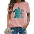 thumbnail image 2 of Ankishi Sea Turtle T Shirts Women Crew Neck Casual Hawaiian T Shirts Loose Basic Tops for Travel Vacation Beach, 2 of 8