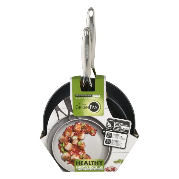 greenpan valencia pro ceramic nonstick frypan set