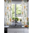 thumbnail image 2 of Spring Daisy Sheer Curtains 45 Inch Length 2 Panels Set for Living Room/Bedroom, Farmhouse Country Flower Leaf Plant Wood Grain Kitchen Curtains Grommet Curtains Window Treatments 42"x45"x2, 2 of 7