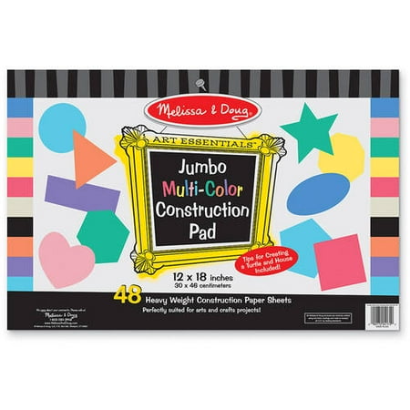 Download Melissa & Doug Jumbo Multi-Colored Construction Paper Pad (12 x 18 inches) With 48 Sheets ...