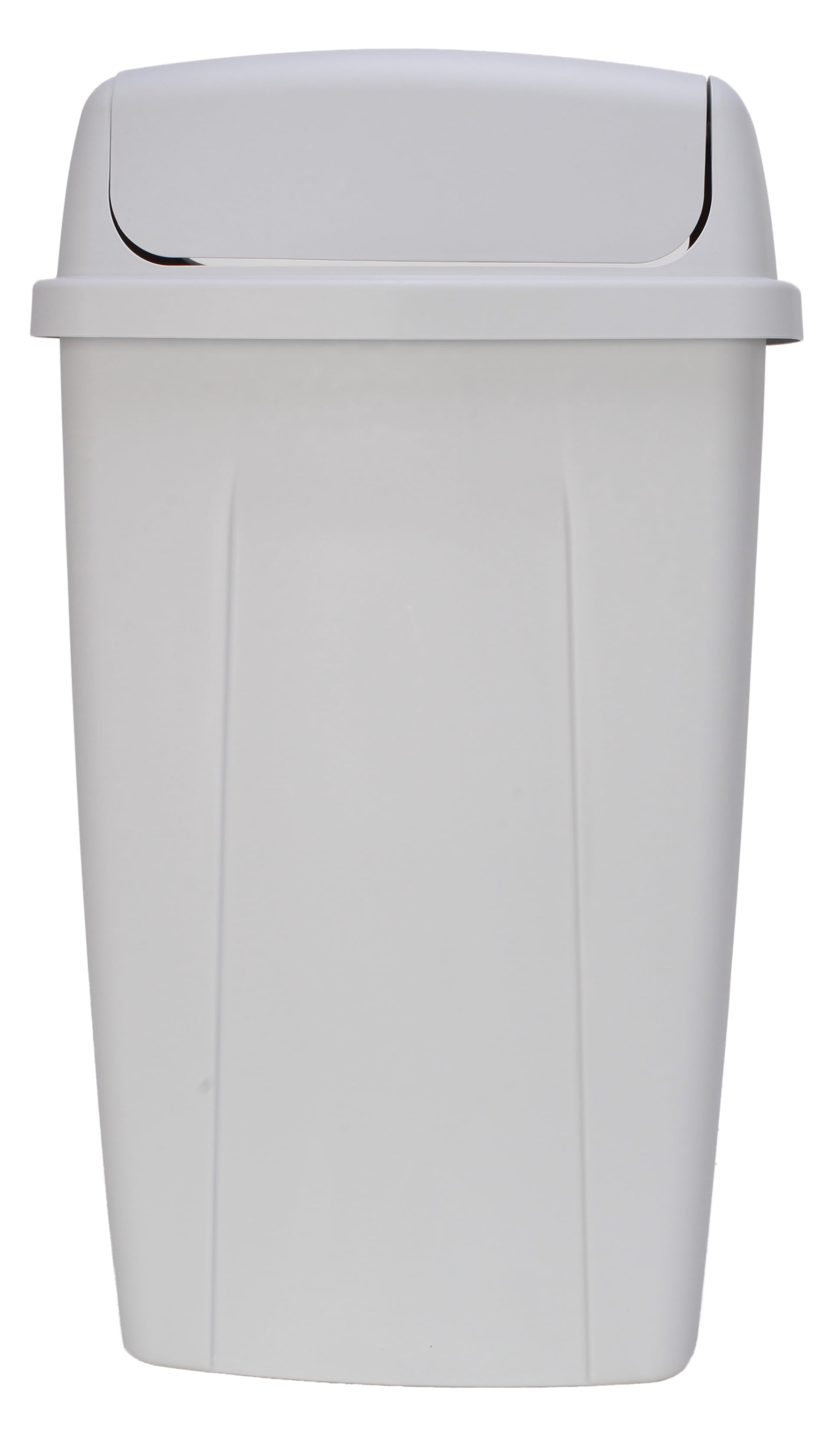 Vcansay 3.5 Gallons Swing Top Slim Garage Trash Can, Gray Plastic Swing Lid  Trash Can, 2 Pack