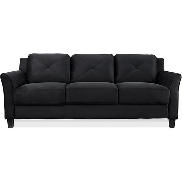 Bowery Hill Microfiber Sofa in Black
