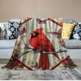 thumbnail image 2 of RUIYC Bird Blanket Gifts for Girls Cardinal Throw Blankets Birds Blanket Soft Warm Fleece Flannel Plush Blankets for Bed Sofa Couch 40"x50" White, 2 of 6