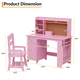 thumbnail image 5 of Para niños wood study escritorio y chair set con estante bulletin board y almacenamiento cabinets para boys y girls aged 3-8, 5 of 6
