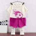 thumbnail image 2 of Linfrsh Toddler Boy Outfit Toddler Baby Boy Dinosaur Summer Outfit Cute T-Shirt Shorts Set 6 12 18 Months 2T 3T 4T 5T 6T Summer Outdoor Clothes(Hot Pink,2-3 Years), 2 of 4