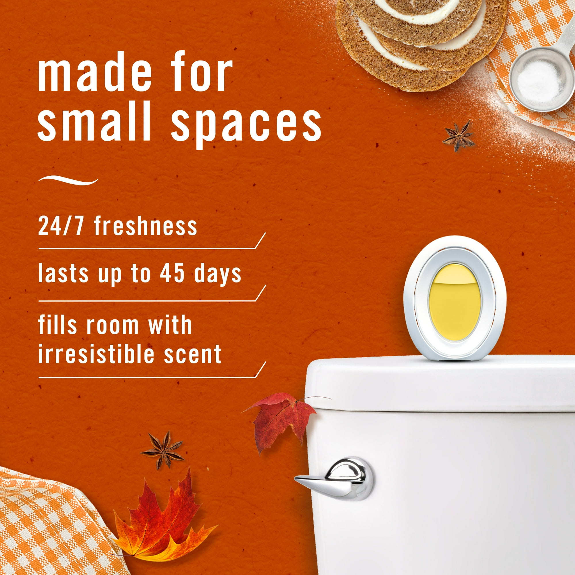 Febreze Odor Fighter Small Spaces Air Freshener Pumpkin Roll, 1ct, 7.5ml