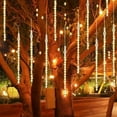thumbnail image 4 of 5/2/1pcs LED Meteor Shower Rain Lights, Sinhoon 8 Tubes 192LED Outdoor Christmas Decorative Lights, Waterproof Snow Falling Icicle Cascading Garden Light for Xmas Tree Holiday Wedding Party Decoration, 4 of 10