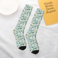 thumbnail image 6 of JUNZAN Fun Novelty Knee Warmer High Socks-Floral In Teal, 6 of 8