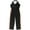 Black - deepblack, variant on bar III Womens Varsity-Stripe Jumpsuit, Black, X-Small