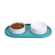 thumbnail image 1 of Juego de cuencos de cerámica para perros con tapete de silicona antideslizante, cuenco de alimentación para perros de boca ancha, 1 of 5