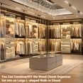 thumbnail image 6 of Aheaplus Closet System with 4 Drawers, 8FT Wood Closet Organizer System, 96’’ Closet Built In System Tower with Shelves, Walk-in Closet Wardrobe Clothes Garment Rack, Fits Spaces 4-9 ft, White Oak, 6 of 8