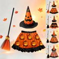 thumbnail image 5 of OJSFQUFP Halloween Cos Clothes Girls Witch Skirt with Witch Hat Child Tutu Skirt Cos Clothes Halloween Dress-Up, 5 of 7