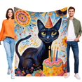 thumbnail image 1 of Fiesta del Gato Negro anti-pilling, suave, ligera, esponjosa y acogedora de lujo para hogar y cocina – Perfecta para niños y adultos,120X150cm, 1 of 6