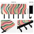thumbnail image 2 of Colorful Striped Wavy Lines Key Holder for Wall Mail Holder Organizer with 5 Key Hooks Wall Mount Key Rack with Shelf, 2 of 6
