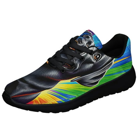 

Funny Black Labrador Dog Shoes Sneakers Black Size 4.5